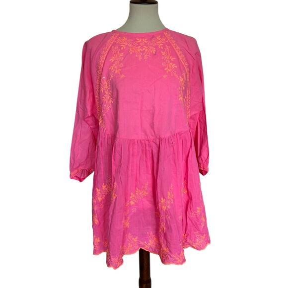 Juliet Dunn Sugar Pink Neon Peach Dress - Picture 1 of 4